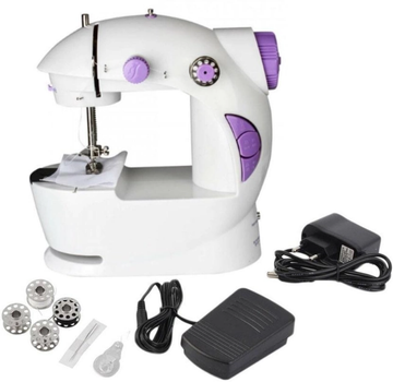 Портативная швейная машинка Sewing machine с 2 режимами скоростей Бытовая электрическая мини-машинка для шитья с подсветкой от сети + Педаль
