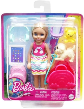 Lalka z akcesoriami Mattel Barbie Chelsea Travel Doll 15 cm (0194735098132)