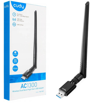Адаптер USB Cudy Wi-Fi AC1300 WU1400 (6971690791230)