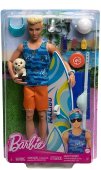 Lalka z akcesoriami Mattel Barbie Ken With Sur Fing Board 30 cm (0194735167265)
