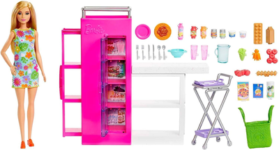 Lalka z akcesoriami Mattel Barbie Kitchen Add-On with Food-Themed Pieces 30 cm (0194735095094)