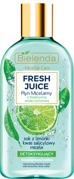 Міцелярна рідина Bielenda Fresh Juice детокс цитрусова Лайм 500 мл (5902169034009)