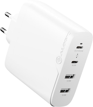 Мережевий зарядний пристрій Alogic Rapid Power 100W GaN Charger 4 port + 2m USB-C Cable White (WCG4X100-EU)