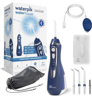 Портативный беспроводной ирригатор для полости рта Waterpik WP-563 UK синий