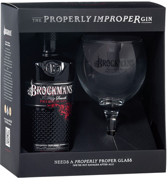 Джин Brockmans Intensely Smooth у подарунковій упаковці + 1 келих 0.7 л 40% (5060708470012)