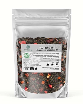 Чай зеленый Gunpowder "Земляника со сливками", 100г