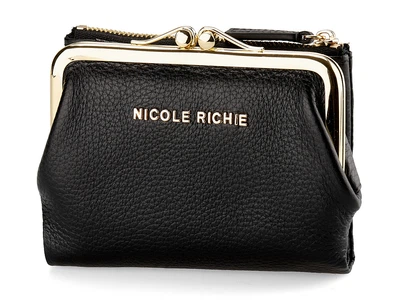 Стильный женский кожаный кошелёк Nikole Richie 1451 A чёрный