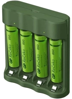 Зарядний пристрій АА/ААА GP ReCyko Everyday Battery Charger (USB) + 4 AAA 850 mAh (4891199199349)