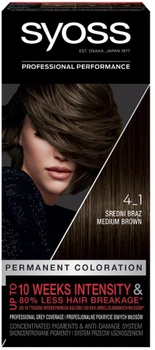 Farba do włosów Syoss Permanent Coloration trwale koloryzująca 4_1 Średni Brąz (9000100632744)