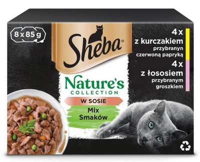 Mokra karma dla kota Sheba Nature's Collection Mix smaków w sosie 8 x 85 g (3065890149878)
