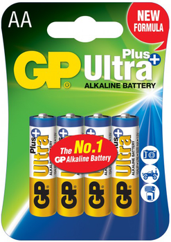 Лужні батарейки GP Ultra Plus Alkaline AA 1.5V 15AUP-U4 LR6 4 шт (BAT-INE-0000047)