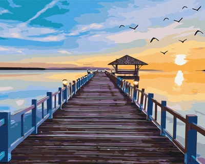 Картина по номерам Мостик в закат (BS631) Brushme 40x50 см