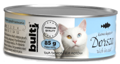 Mokra karma dla kota Bulti bogata w dorsza 85 g (5903802473988)