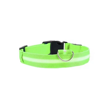 Світлодіодний LED нашийник Lesko Green XS USB для собак і котів світиться