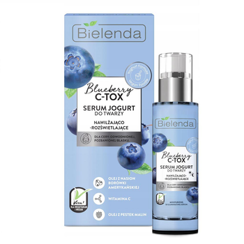 Serum jogurt Bielenda Blueberry C - TOX do twarzy nawilżająco - rozświetlające 30 ml (5902169038656)