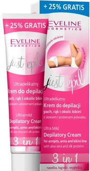 Krem Eveline Just Epil do depilacji pach rąk i okolic bikini ultradelikatny 125 ml (5901964016555)