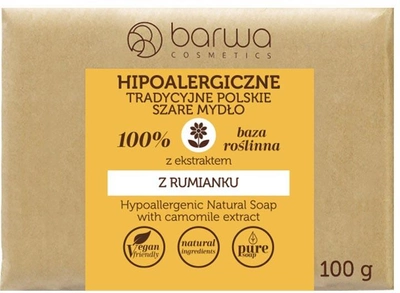 Mydło Barwa hipoalergiczne tradycyjne polskie szare z ekstraktem z rumianku 100 g (5902305006099)