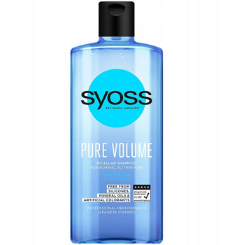 Шампунь Syoss Pure Volume Micellar Shampoo для нормального та тонкого волосся 440 мл (9000101277579)