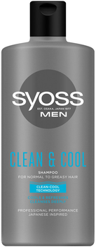Шампунь Syoss Men Clean & Cool Shampoo для нормального та жирного волосся 440 мл (9000101277197)