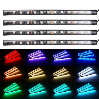Світлодіодне підсвічування салону авто RGB з еквалайзером на 12 діодів Прикурювач Пульт