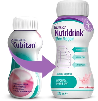 Пищевой продукт для специальных медицинских целей Энтеральное питание Nutricia Nutridrink Skin Repair Strawberry flavour 4 шт х 200 мл (8716900583209)