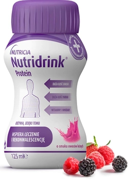 Энтеральное питание Nutricia Nutridrink Protein Berries со вкусом лесных ягод с высоким содержанием белка и энергии 4 шт х 125 мл (8716900570353)