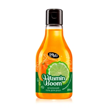 Вітамінний гель для душу Liesti Мандарин та Бергамот серія VitaminBoom 200мл