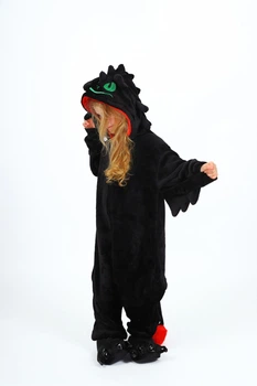 Піжама кігурумі Kigurumi Дракон Беззубик для дівчаток Чорний на зріст 110-120 см (205041)