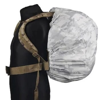 Чохол SoftShell на рюкзак маскувальний білий мультикам, кавер зимовий