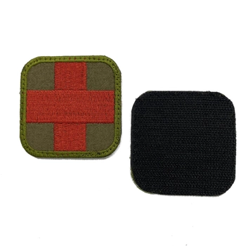 Шеврон для медика медичний червоний хрест MAX-SV - 0221