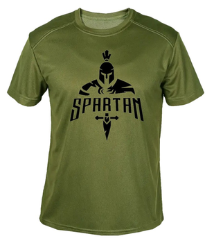 Футболка потовідвідна армійська ЗСУ з принтом "Спартан " в оливі S
