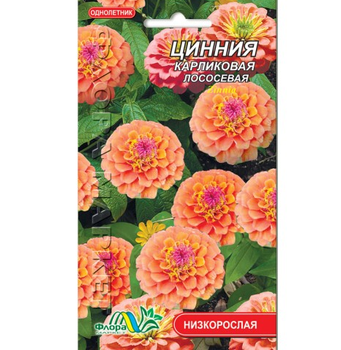 Семена Цинния карликовая лососевая однолетник низкорослый 0.2 г