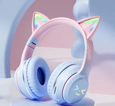 Навушники з котячими вушками CATEAR JST-BT035 (Blue-Pink)