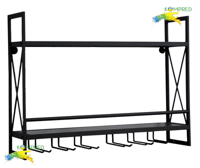 Полка настенная металлическая под бокалы и бутылки 1000*200*600mm