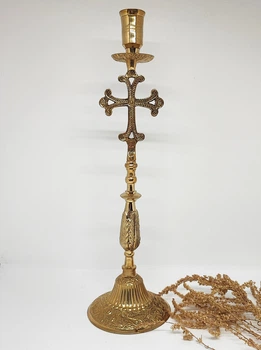Подсвечник металлический, высота 33х9,5см