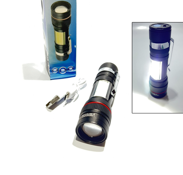 Ручной фонарик с боковой панелью BL-520-T6 COP-880000W, от USB, встроенный аккумулятор, фокусировка