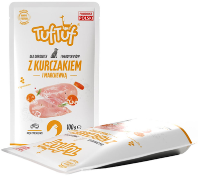 Mokra karma dla psów TufTuf Z kurczakiem i marchewką 100 g (5903802473025)