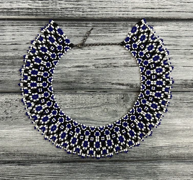 Колье-силянка из чешского бисера HatynkaUA Necklace ожерелье ручной работы к вышиванке (SUN999_46)