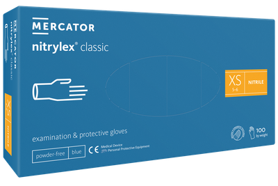 Перчатки нитриловые Nitrylex classic Mercator Medical XS (100 шт)