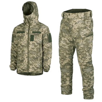 Зимний мужской костюм Cyclone NordStorm MM14 6619 куртка с капюшоном и утепленные штаны Пиксель M Kali AI408 водонепроницаемый с липучками для шевронов
