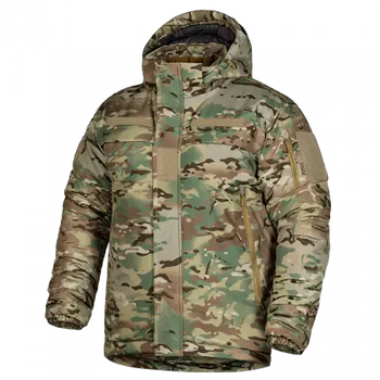 Зимняя мужская куртка с капюшоном Patrol System 3.0 Dewspo RS Мультикам 2XL Kali Rip-Stop – плащевая ткань с мембраной защита от ветра и осадков