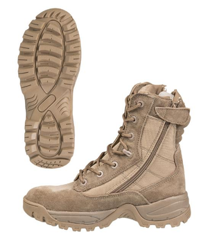 Ботинки 44 размер Койот MIL-TEC TACTICAL BOOT TWO-ZIP 44р. COYOTE (12822205-11-44) M-T надежная и стильная обувь для профессионалов активного образа жизни
