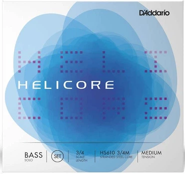 Струны для контрабаса D'Addario Helicore Solo Bass String Set 3/4 Scale Medium Tension