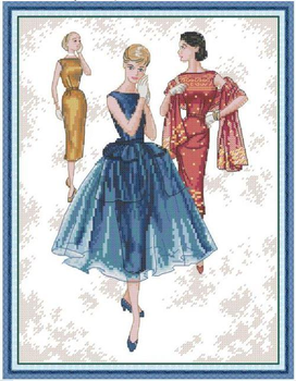 Набор для вышивания по нанесённой на канву схеме "Simple Vintage Style". AIDA 14CT printed 30*38 см