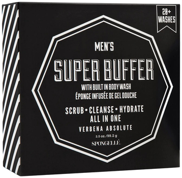 Губка просочена милом Spongelle 20 + Men's Buffer для миття тіла Super (850780001557)