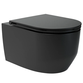 Унітаз підвісний Devit Art 3.0 3030140B безобідковий з кришкою soft-close, Vortex Flush, чорний мат