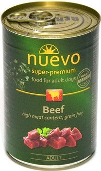 Вологий корм для дорослих собак Nuevo Beef Adult з яловичиною 400 г (4250231595035)