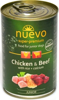 Вологий корм для собак Nuevo Chickien and Beef Junior з куркою та яловичиною 400 г (4250231595097)