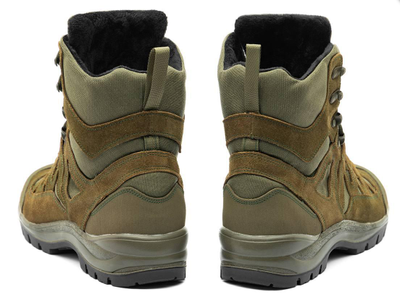 Зимові чоловічі водонепроникні берци черевики Teda Оливковий 43 р Kali KL544 з натуральної шкіри анатомічна форма система швидкого шнурування