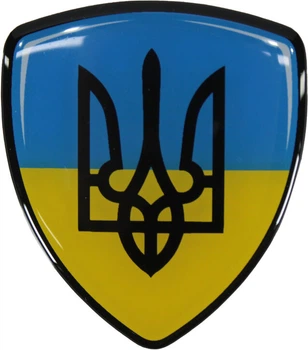 Наклейка Герб Украины (на желто-синем фоне) (силикон) 6х5,3 (68-22)